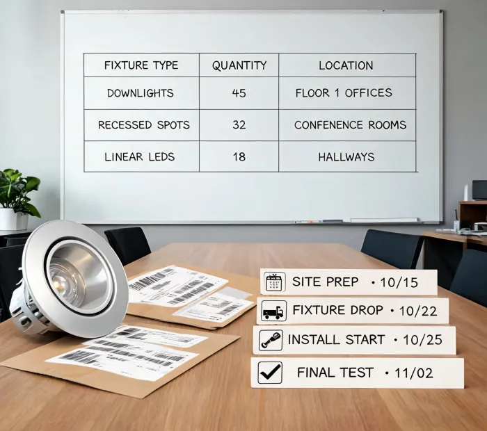 Lighting project delivery board